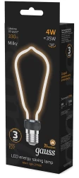 Лампа светодиодная Gauss Filament 1005802104 4Вт цок.:E27 трубка 220B св.свеч.бел.теп. (упак.:10шт)