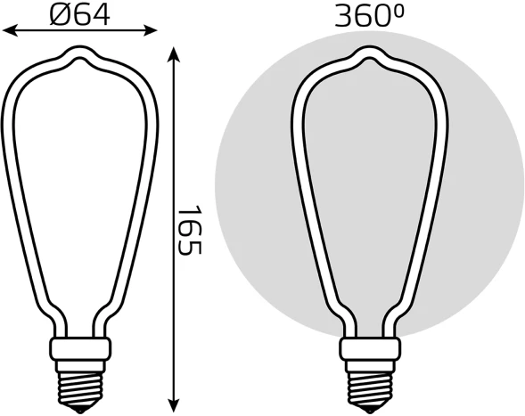 Лампа светодиодная Gauss Filament 1005802104 4Вт цок.:E27 трубка 220B св.свеч.бел.теп. (упак.:10шт)