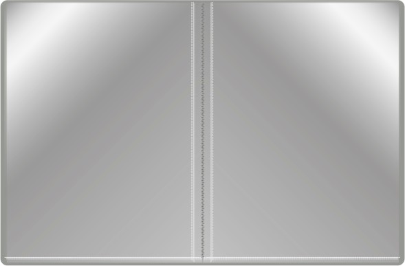 Папка с 20 прозр.вклад. Бюрократ -BPV20GREY A4 пластик 0.6мм торц.карм с бум. встав серый