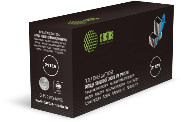 Картридж лазерный Cactus CS-PC-211EV-MPSXL черный (10000стр.) для Pantum M6500/M6500W/M6506NW/M6507/M6507W/M6550W/M6550NW/M6557NW/M6607NW/P2200/P2207/P2500/P2500NW/P2500W/P2506W/P2507/P2516/P2518 с чипом
