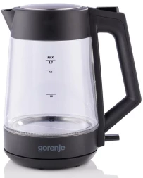 Чайник электрический Gorenje K17OGP 1.7л. 2200Вт черный/прозрачный корпус: стекло/пластик