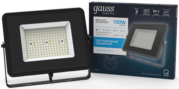 Прожектор уличный Gauss Qplus 690511100 светодиодный 100Втсерый