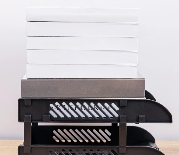 Лоток горизонтальный Deli E9212 BLACK сборный для бумаг 325x241x155мм черный пластик (упак.:2шт) пластиковый пакет