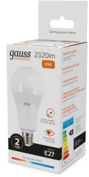 Лампа светодиодная Gauss Elementary A67 30Вт цок.:E27 груша 220B св.свеч.бел.теп. А67 (упак.:10шт) (73219)
