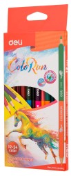 Карандаши цв. Deli EC00520 ColoRun двухцвет. липа 24цв. коробка/европод. (12шт)
