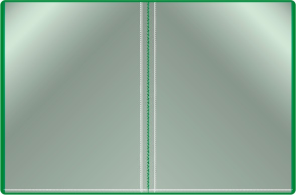 Папка с 20 прозр.вклад. Бюрократ -BPV20GRN A4 пластик 0.6мм торц.карм с бум. встав зеленый