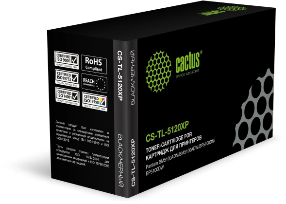 Картридж лазерный Cactus CS-TL-5120XP TL-5120XP черный (15000стр.) для Pantum BM5100ADN/BM5100ADW/BP5100DN/BP5100DW с чипом