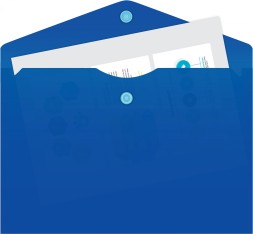 Конверт на кнопке Бюрократ -PK804A5NBLU A5 непрозрачный пластик 0.18мм синий