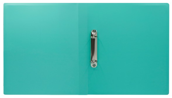 Папка на 2-х кольцах Бюрократ Pastel PAST0812/2RGRN A4 пластик 0.5мм кор.27мм торц.карм с бум. встав мятный