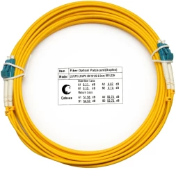 Патч-корд Cabeus FOP(D)-9-LC-LC-5M 2x9/125 OS2 LC дуплекс-LC дуплекс 5м LSZH желтый