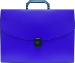 Портфель Бюрократ -BPP6BLUE 6 отдел. A4 пластик 0.7мм синий