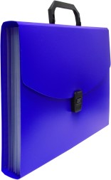 Портфель Бюрократ -BPP6BLUE 6 отдел. A4 пластик 0.7мм синий
