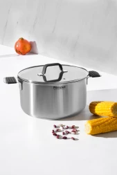 Кастрюля Rondell Bayoneta RDS-1808 5.1л. d=24см (с крышкой) стальной