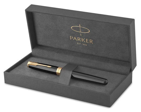 Ручка роллер Parker Sonnet Core T530 (1931496) LaqBlack GT F черн. черн. подар.кор.