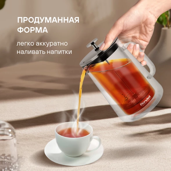 Френч-пресс Rondell Eletto RDS-1824 1л прозрачный