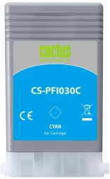 Картридж струйный Cactus CS-PFI030C PFI-030C голуб.пигм. (55мл) для Canon imagePROGRAF TA-20/30, TM-240/340 с чипом Canon