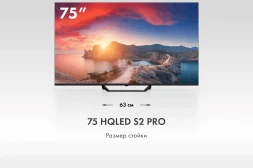 Телевизор QLED Haier 75" Smart TV S2 Pro Frameless черный 4K Ultra HD 60Hz DVB-T DVB-T2 DVB-C DVB-S DVB-S2 USB WiFi Smart TV