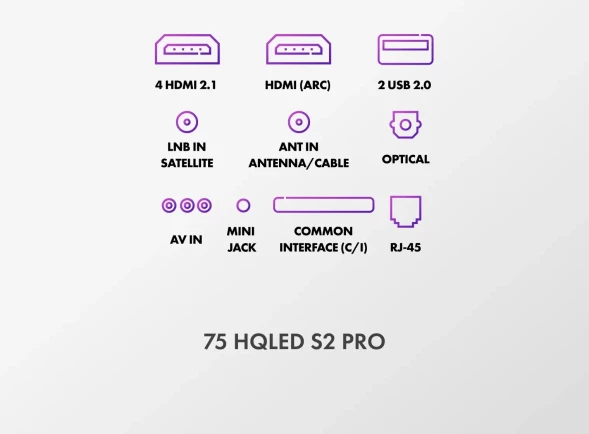 Телевизор QLED Haier 75&amp;quot; Smart TV S2 Pro Frameless черный 4K Ultra HD 60Hz DVB-T DVB-T2 DVB-C DVB-S DVB-S2 USB WiFi Smart TV