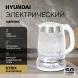 Чайник электрический Hyundai HYK-G4033 1.7л. 2200Вт белый/серебристый корпус: стекло