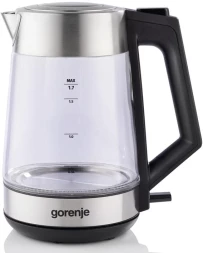 Чайник электрический Gorenje K17OGS 1.7л. 2200Вт нержавеющая сталь/прозрачный корпус: стекло/пластик