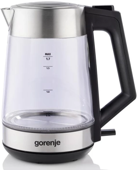 Чайник электрический Gorenje K17OGS 1.7л. 2200Вт нержавеющая сталь/прозрачный корпус: стекло/пластик