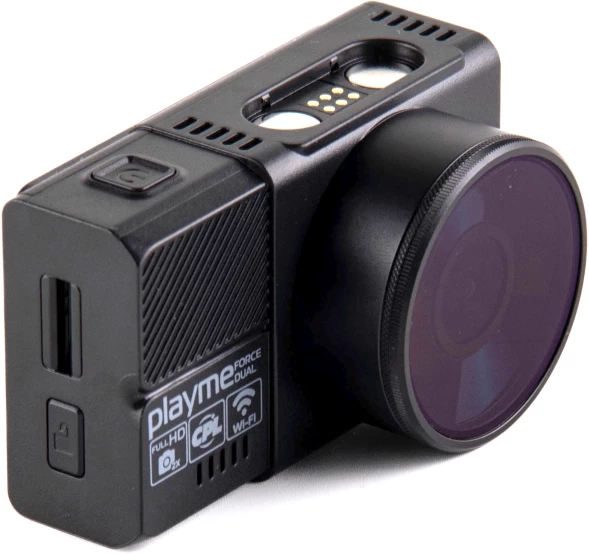 Видеорегистратор Playme Force dual черный 2Mpix 1080x1920 1080p 140гр. MSTAR 8339