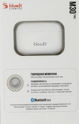 Гарнитура вкладыши A4Tech Bloody M30 белый беспроводные bluetooth в ушной раковине (M30 (WHITE))