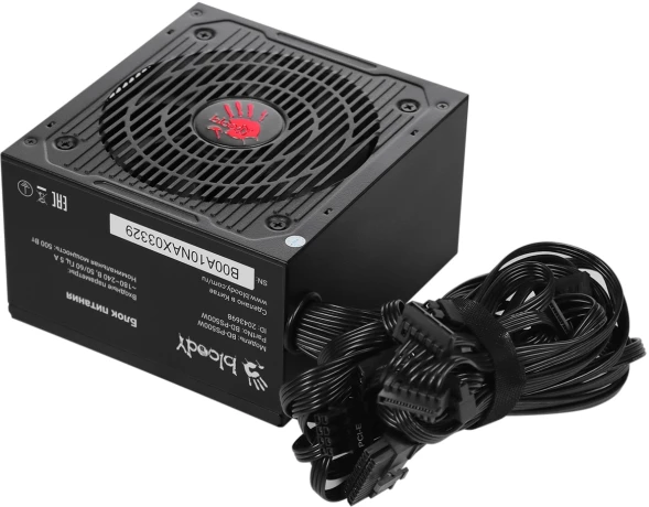 Блок питания Bloody ATX 500W BD-PS500W 80 PLUS WHITE (20+4pin) APFC 120mm fan 6xSATA RTL