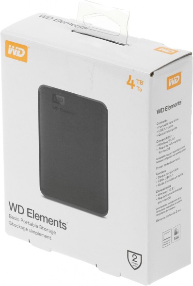 Жесткий диск WD USB 3.0 4Tb WDBU6Y0040BBK-WESN Elements Portable 2.5&amp;quot; черный