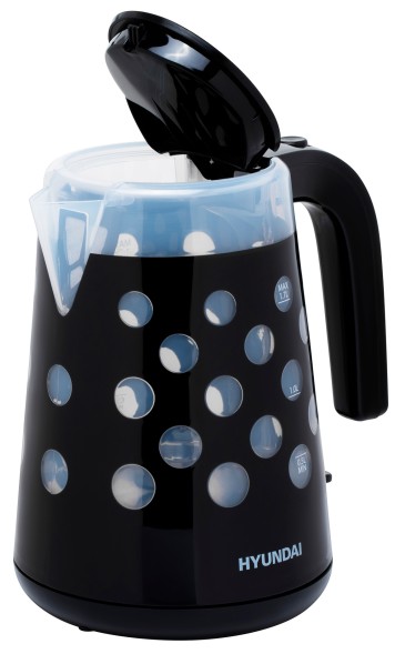 Чайник электрический Hyundai HYK-G2012 1.7л. 2000Вт черный/прозрачный корпус: пластик