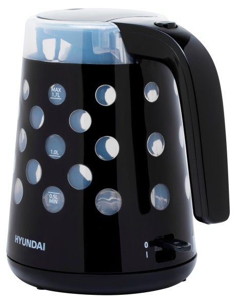 Чайник электрический Hyundai HYK-G2012 1.7л. 2000Вт черный/прозрачный корпус: пластик