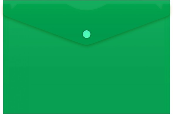 Конверт на кнопке Бюрократ -PK804A5NGRN A5 непрозрачный пластик 0.18мм зеленый