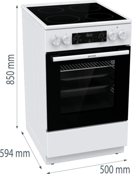 Плита Электрическая Gorenje GEC5C42WG белый стеклокерамика (без крышки)