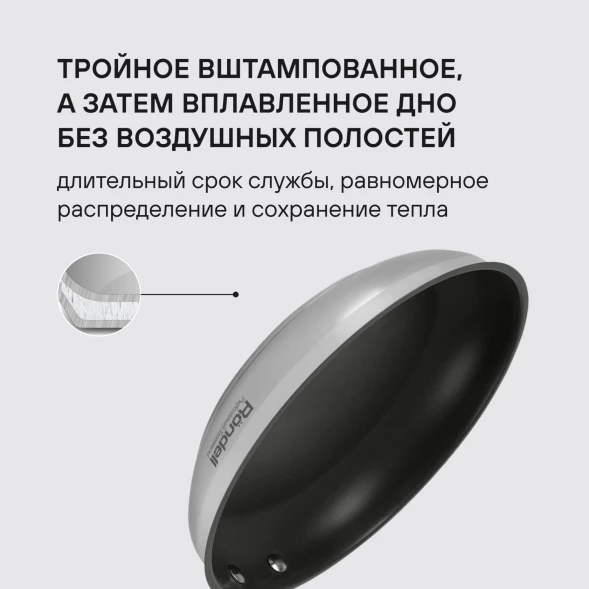 Сковорода Rondell Flamme RDS-1673 круглая 24см покрытие: Eclipse ручка несъемная (без крышки) стальной