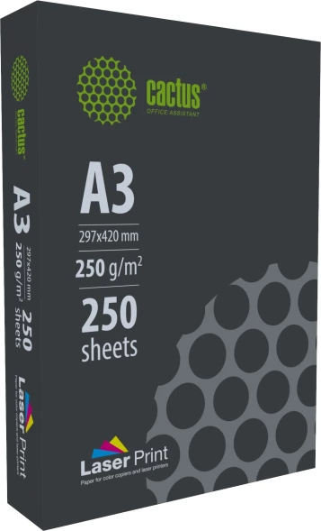 Бумага Cactus CS-LPA3250250 A3/250г/м2/250л./белый CIE170% для лазерной печати