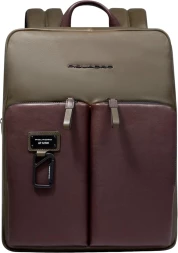 Рюкзак Piquadro Harper CA6311AP/VETM коричневый/зеленый натур.кожа