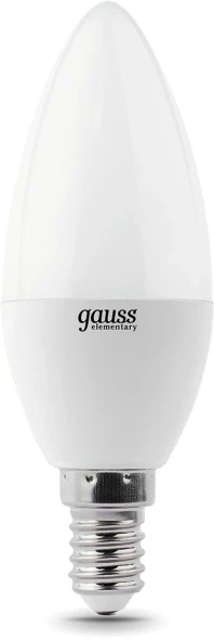 Лампа светодиодная Gauss Elementary 10Вт цок.:E14 свеча 220B 3000K св.свеч.бел.теп. (упак.:1шт) (33110)
