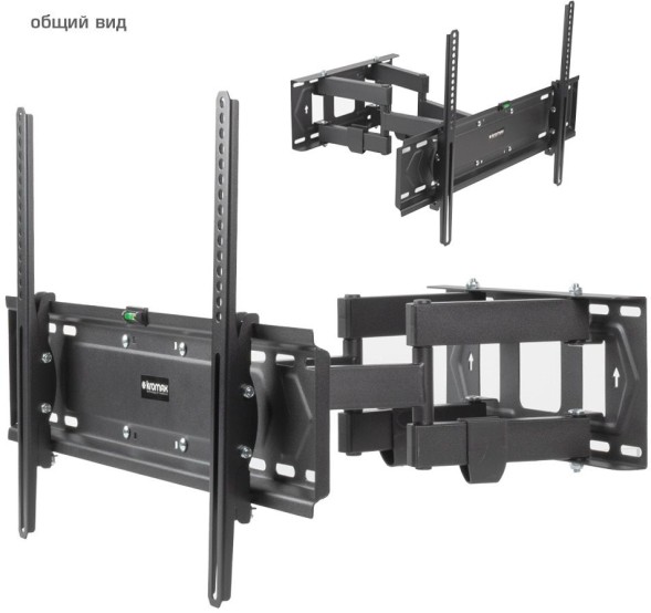 Кронштейн для телевизора Kromax PIXIS-XL-2 черный 40&amp;quot;-90&amp;quot; макс.50кг настенный поворот и наклон