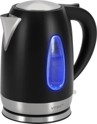Чайник электрический Vitek VT-WK1065 1.7л. 2000Вт черный/серебристый корпус: металл