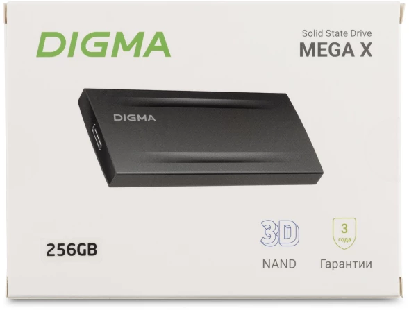 Накопитель SSD Digma USB3.2 Gen2x2 256GB DGSM8256G2MGG MEGA X 1.8&amp;quot; темно-серый