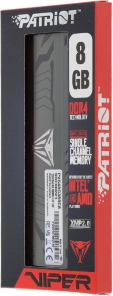 Память DDR4 8Gb 3600MHz Patriot PVS48G360C8 Viper Steel RTL Gaming PC4-28800 CL18 DIMM 288-pin 1.35В с радиатором Ret