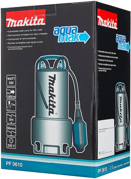 Насос дренажный Makita PF0610 550Вт 10800л/час центробежный