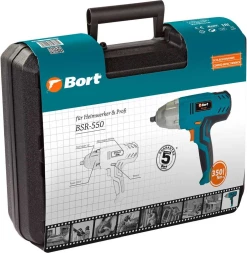 Гайковерт Bort BSR-550 550Вт патрон:квад.1/2&amp;quot; (кейс в комплекте) (93723880)