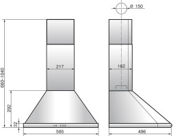 Вытяжка каминная Elikor Сигма 60П-650-К3Д топленое молоко/бронза управление: кнопочное (1 мотор)