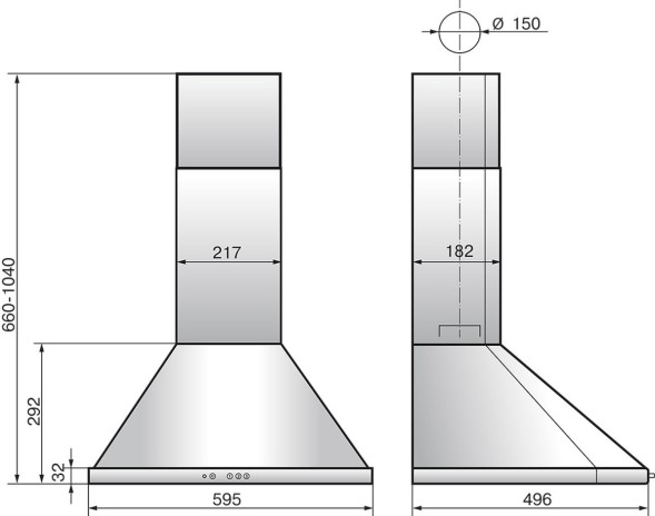 Вытяжка каминная Elikor Сигма 60П-650-К3Д топленое молоко/бронза управление: кнопочное (1 мотор)