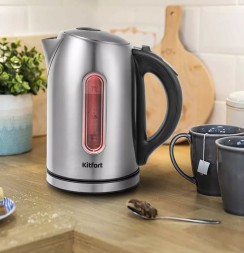 Чайник электрический Kitfort КТ-6106 1.7л. серебристый корпус: металл/пластик