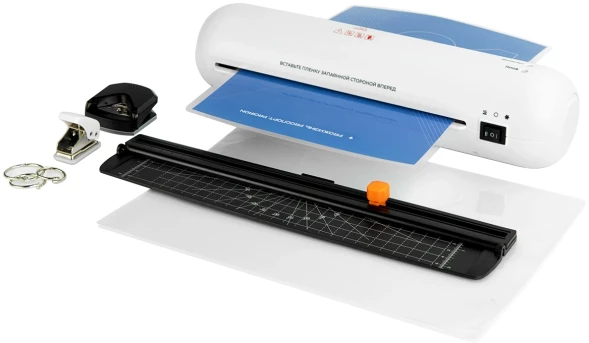 Ламинатор Heleos ЛМА4МБ белый/черный A4 (75-150мкм) 32см/мин (2вал.) хол.лам. лам.фото