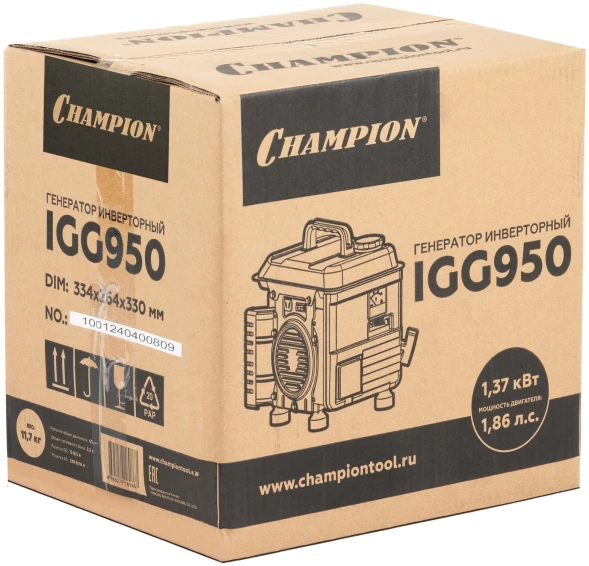 Генератор Champion PNIGG950 0.9кВт