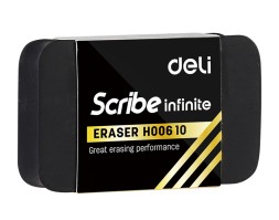 Ластик Deli EH00610 Scribe Infinite 30х11х46мм черный индивидуальная картонная упаковка