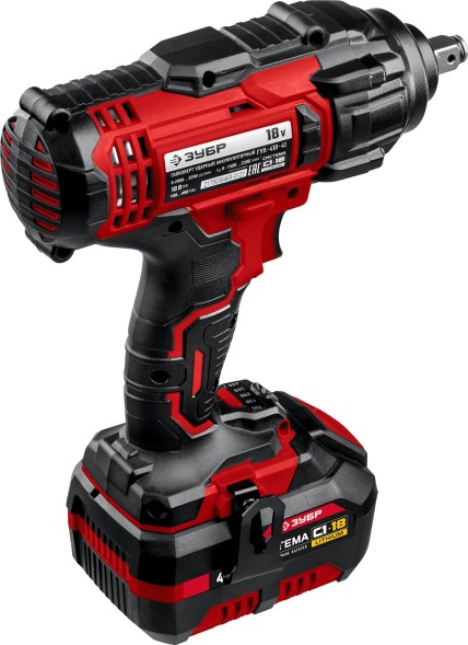 Гайковерт Зубр ГУЛ-410-41 аккум. патрон:квад.1/2&amp;quot; (кейс в комплекте)